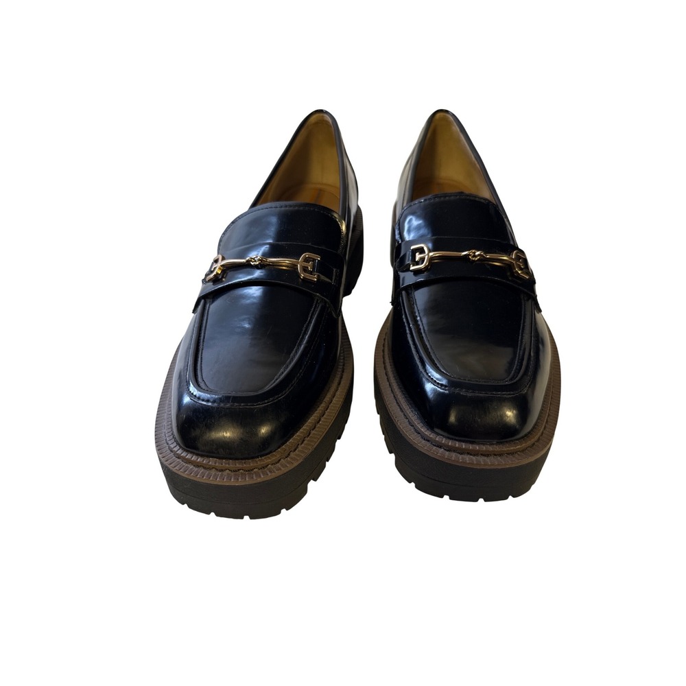 Sam Edelman Tinsley Black Lug Sole Horsebit Loafers Womens Sz 10 or EU 41